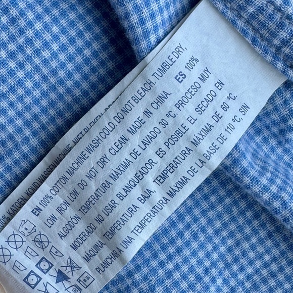 Forever 21 Soft Cotton Gauze Blue & White Checkered Button Down Shirt – Size S - Picture 4 of 8